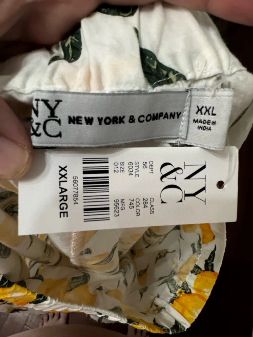 NY&C 100% Cotton Lemon Print Ruffle Midi Skirt Summer Citrus Feminine XXL - Picture 6 of 6